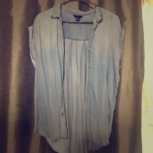 Soft jean-like blue jacket/button up shirt